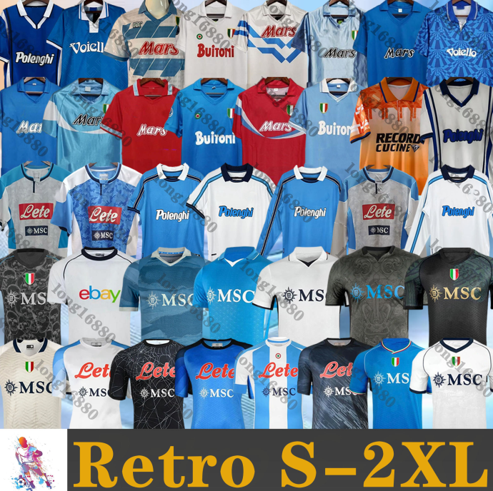 1987 1988 SSC Napoli Retro Soccer Jerseys 87 88 Maradona HALLOWEEN Vintage Calcio Naples 90 91 93 94 Classic Vintage Neapolitan DE BRUYNE 22 23 24 25 men Football Shirts