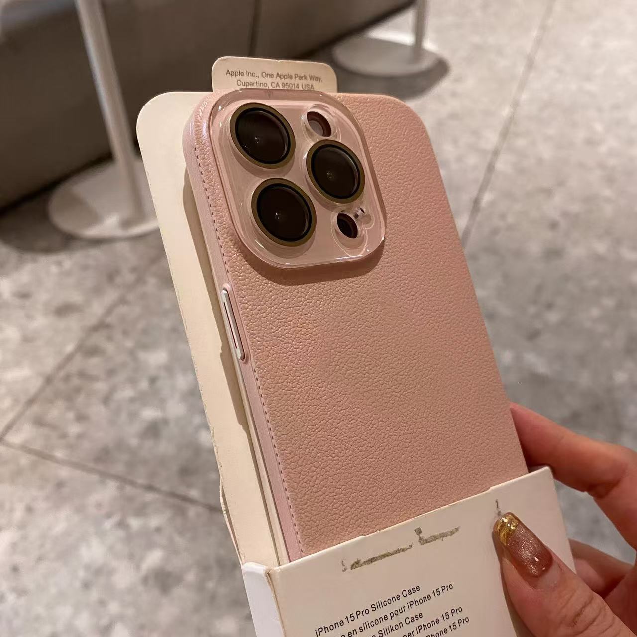 Premium Litchi Texture Case with Lens Protector for iPhone, New Women's Style