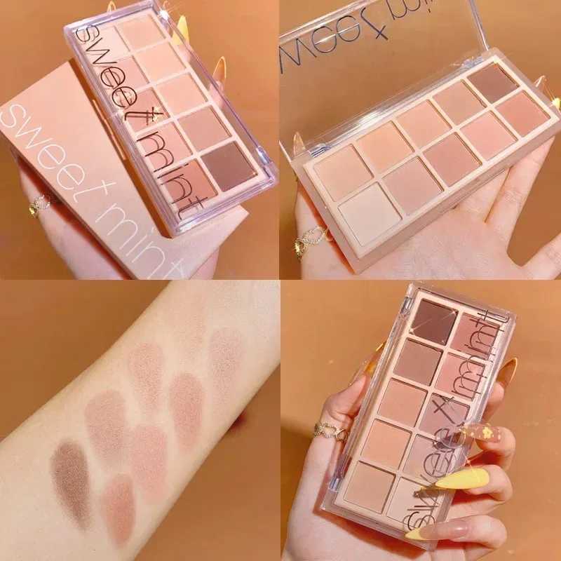 10 Color Eyeshadow Palette Matte Pearl Fine Shining Pumpkin Tea Milk Earth Color Eye Shadow Tray Makeup Pigment Korean Cosmetics H260402