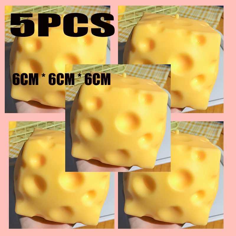 2027Jumbo Cheese Cube Stress Ball Shapeable Squeeze Decor Non-Bounce ASMR Sensory Anti-Stress Relief Gadget Gifts 6/7/10/12CM H260402