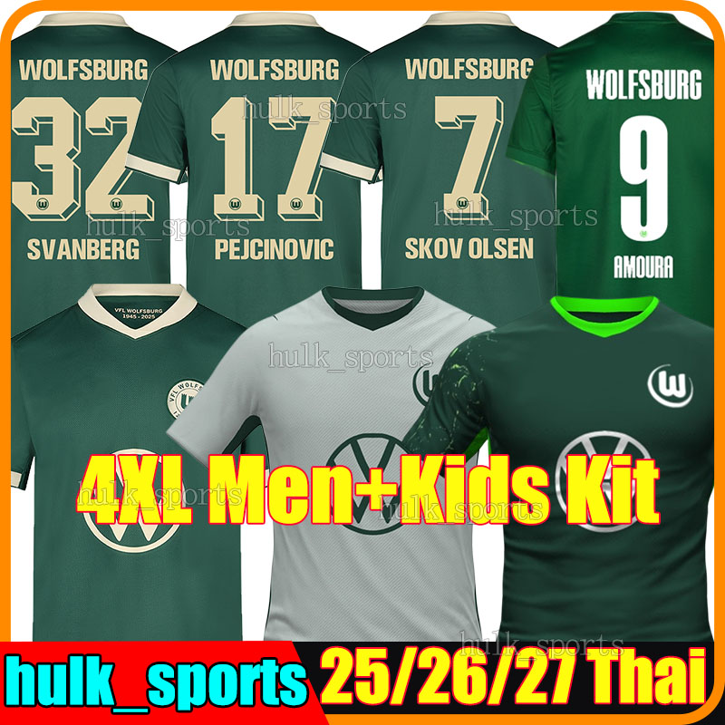4XL 25/26/27 VfL Wolfsburg ERIKSEN Soccer jerseys PEJCINOVIC SVANBERG SKOV OLSEN AMOURA MAJER ARNOLD JENZ ZEHNTER WIND WIMMER men kids kits socks set football shirts