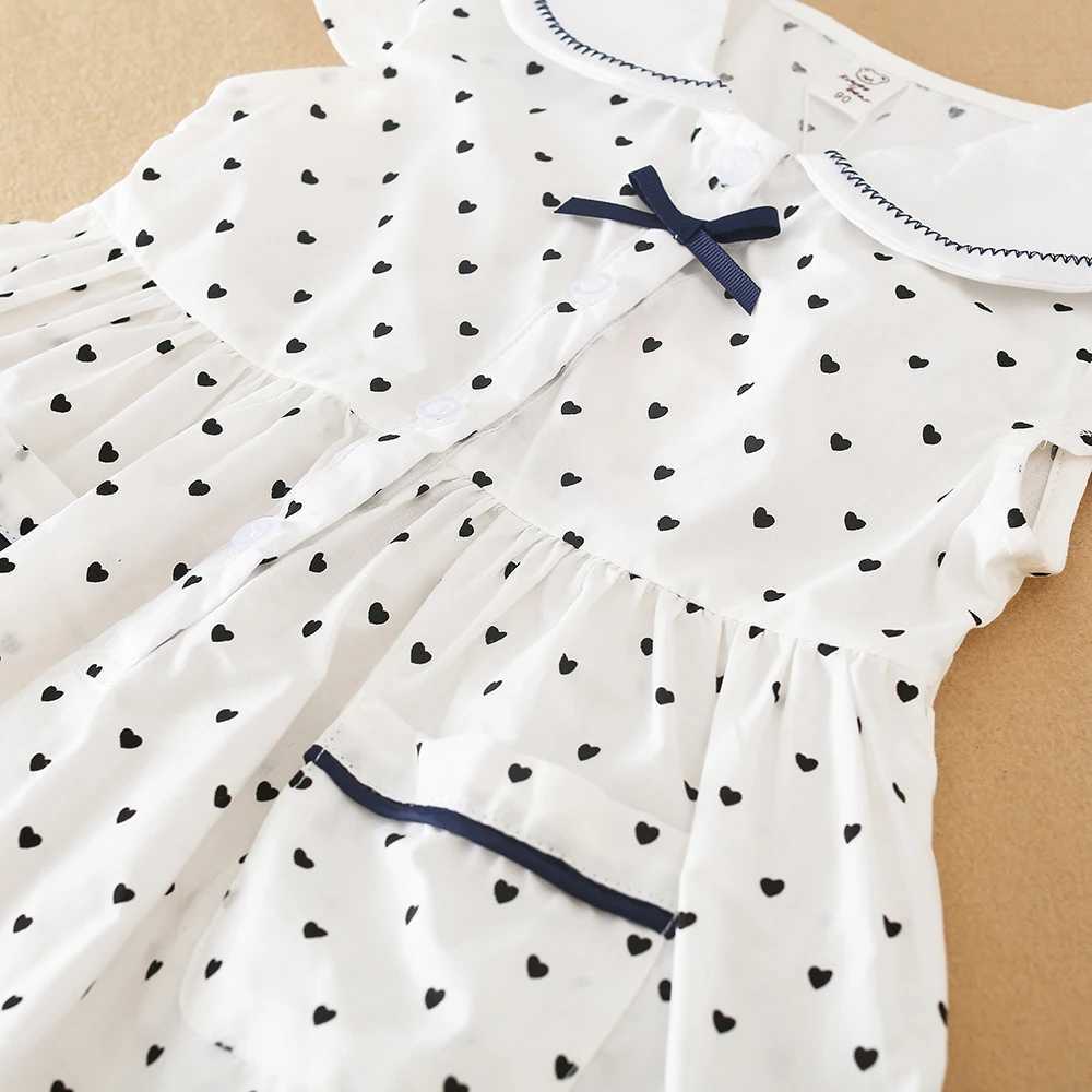 Girls Summer Dress with Polka Dot for 2-6 Years Kids Soft Breathable 100 Cotton Clothes Children Princess Dresses H260402