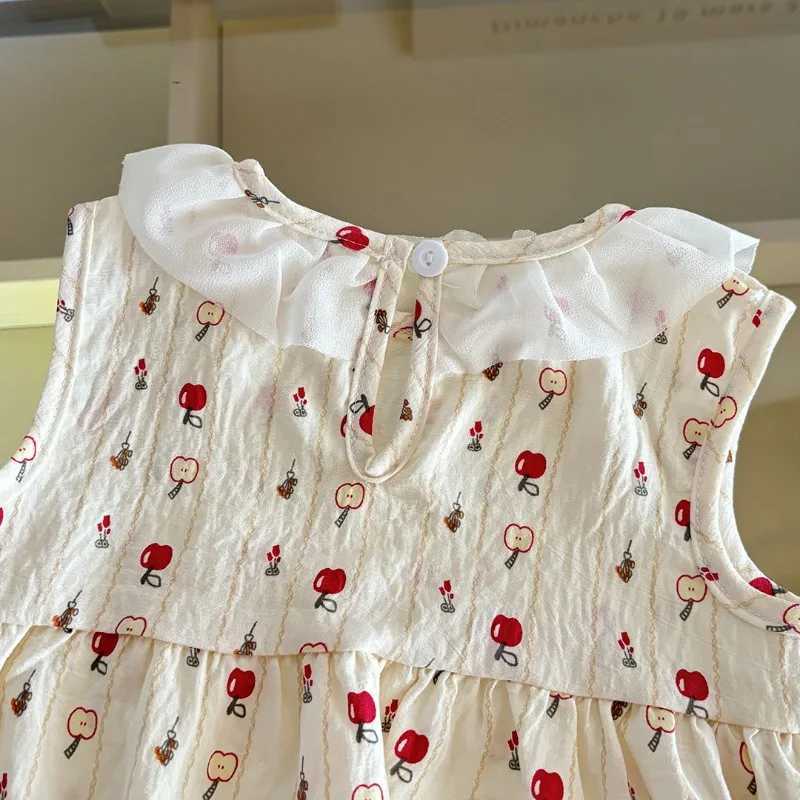 Two-Piece Set Sleeveless Princess Dress with Floral Print Summer Thin Outfit for Baby Girls Baby Girl Cute Floral Skirt H260402