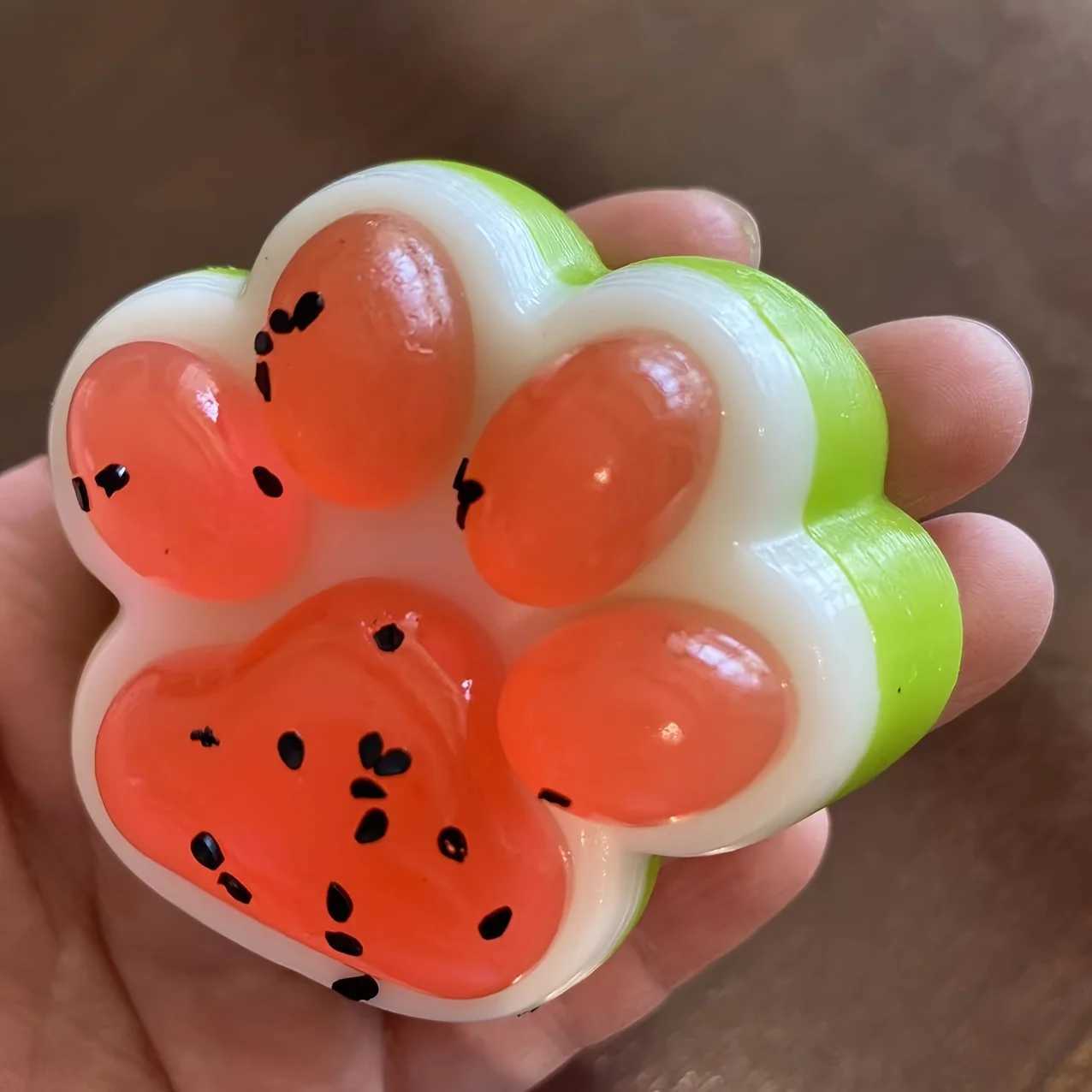 Watermelon Cat Paw Squeeze Pinch - Slow Rebound Realistic Paw Design Fun Suitable for Valentines Day/birthday Gifts H260402