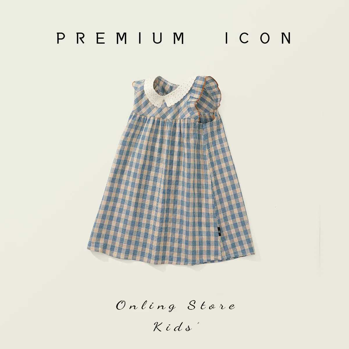 Childrens Clothing Girls Checkered Dress 2025 Summer New Style Childrens Korean Version Sleeveless Vest Skirt H260402