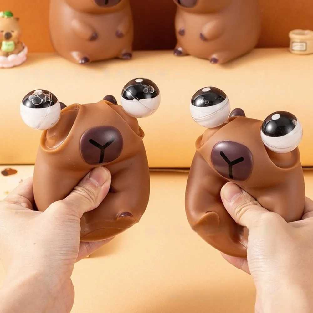 Cartoon Burst Eye Capybara Squeeze Toy Funny Soft Capybara Big Eyeball Pinch Toy Capybara Figure Stress Relief Toy Kids Gifts H260402