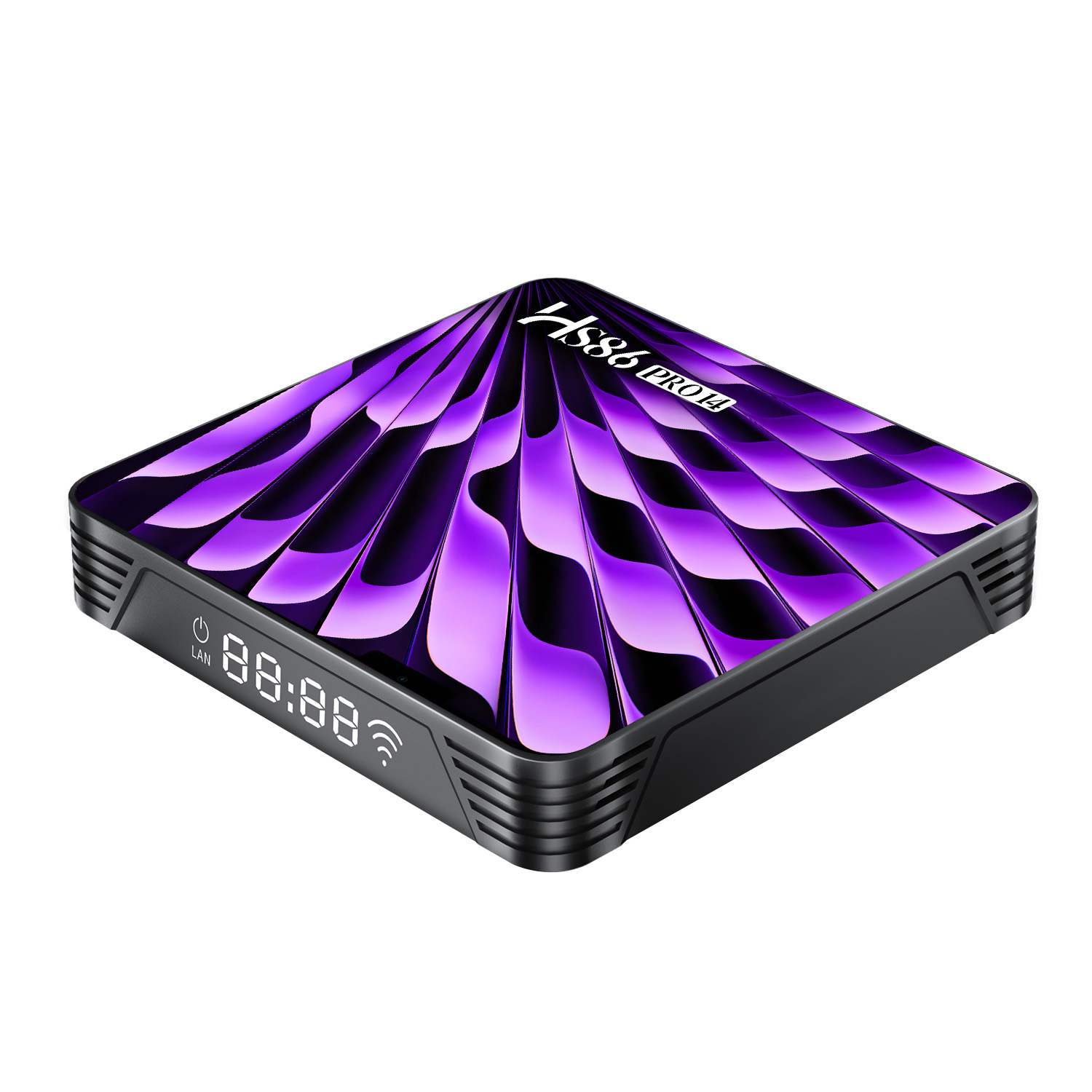 HS86 Pro 14 TV Box Android 14 RK3518 Quad Core 2GB RAM 16GB ROM 4K LAN 100M Wifi6 BT 5.4 Voice Remote Media Player Set Top Box