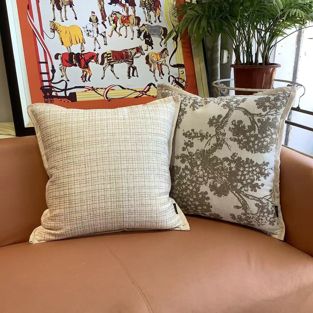 Pillowcase French Style Sofa Cover Light Luxury Modern Minimalist High End Black And White Lumbar Cushion Cover For Living Room