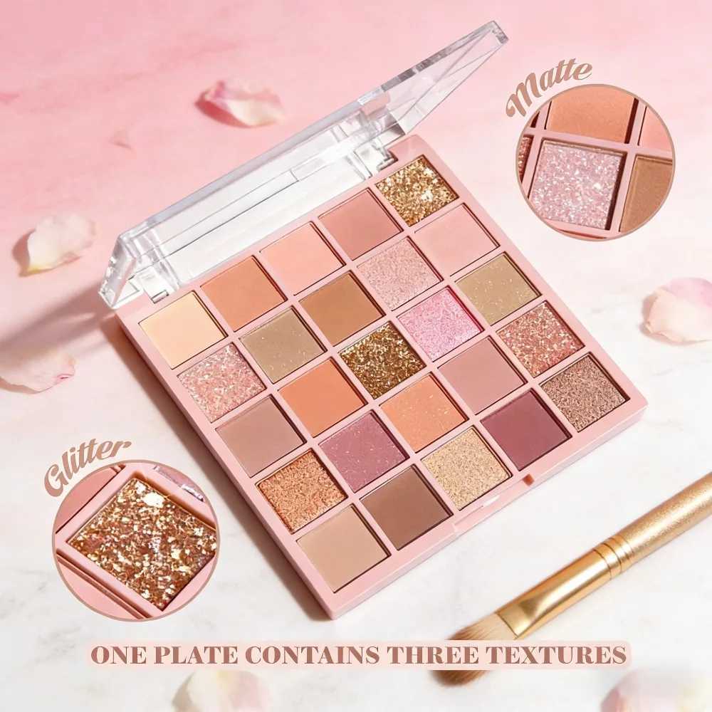 25 Color Eyeshadow Palette Waterproof Matte Glitter Long Lasting Blendable Multi Look Day Night Party Makeup H260402