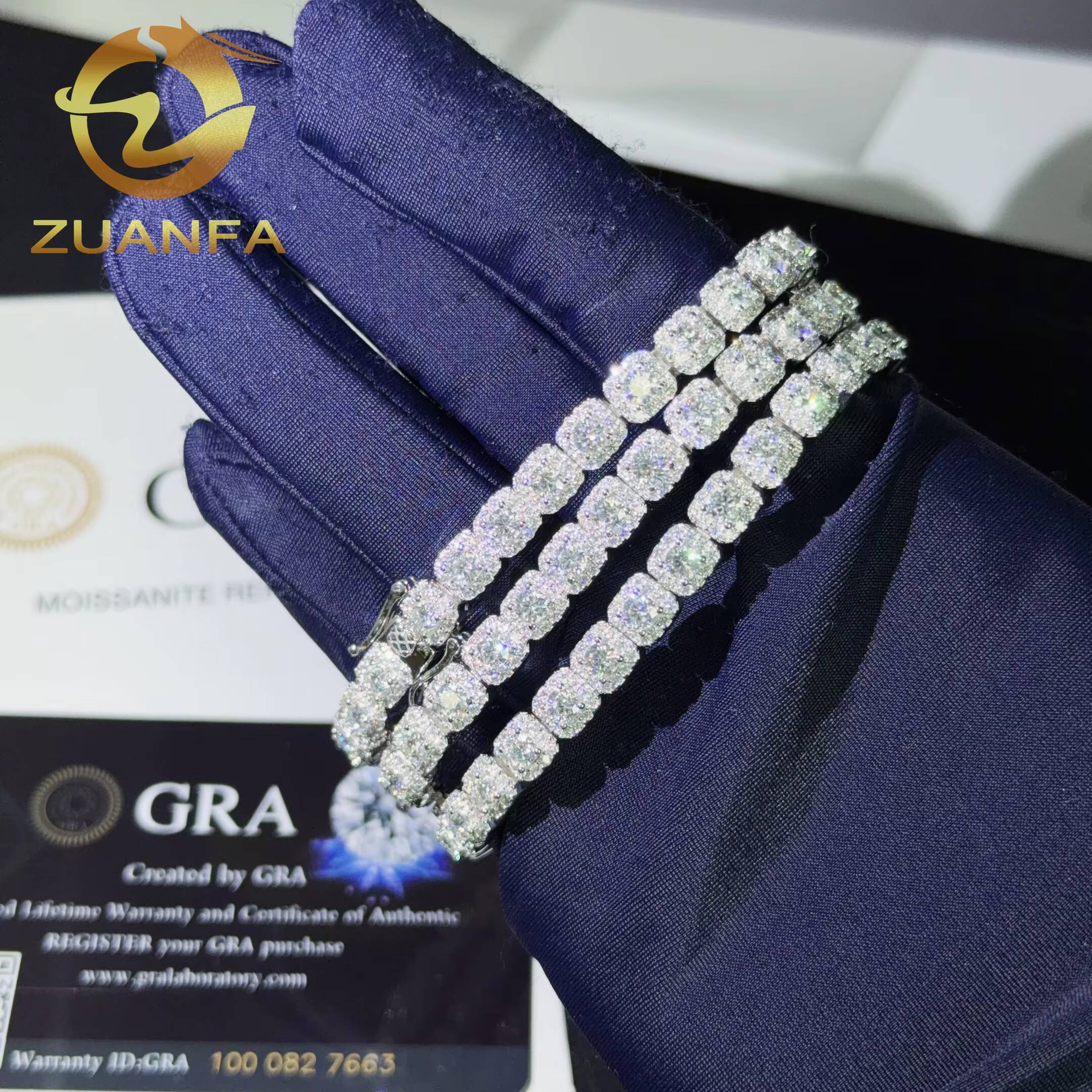 Ready Shipping 6mm Pass Diamond Tester Moissanite Hip Hop Bracelet Fashion Cuban Link Bracelet 925 Silver