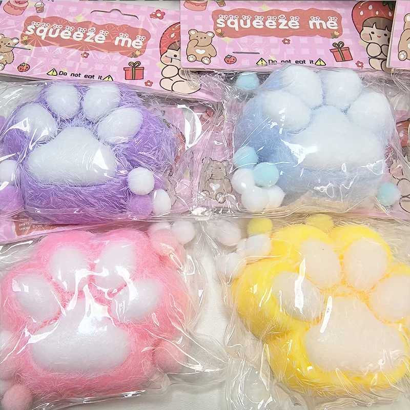 Squeeze Cat Paw Toys Cute Soft Abreact Relief Relax Toys Sticky Decompressing Pinching Cat Paw Stress Relief Squishy Toy Gift H260402