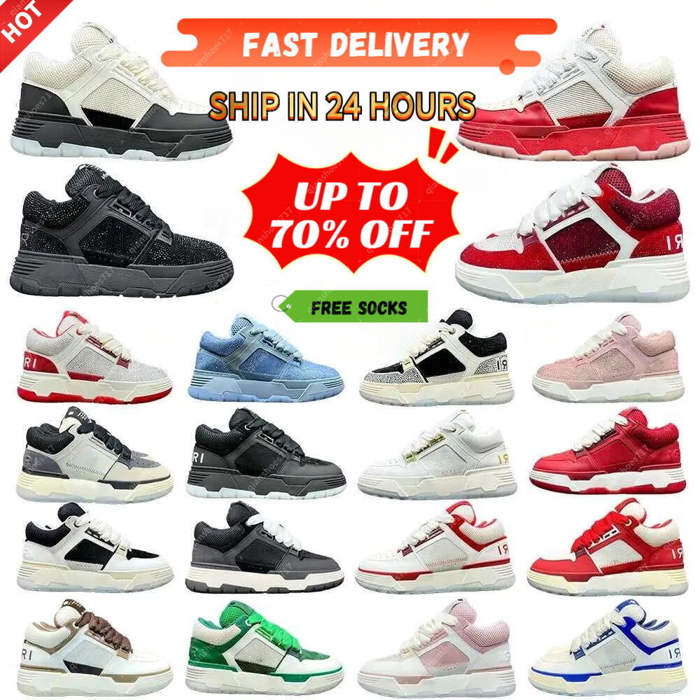 With Box Designer Ma1 Casual Shoes Ma2 Mens Womens Sneakers Platform Leather Low Top Lacing Shoe Black White Green Powder High Quality Fashion Trainers Size 35-45