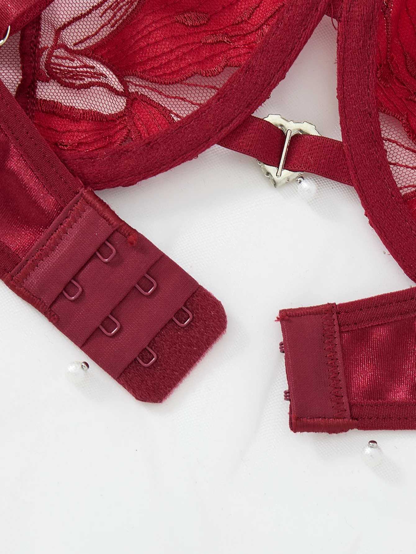 Transparent Floral Two Pieces Exquisite Lace Lingerie Set Ultrathin Bra Briefs Set Solid Exotic Lingerie For Ladies 23171A Z260402