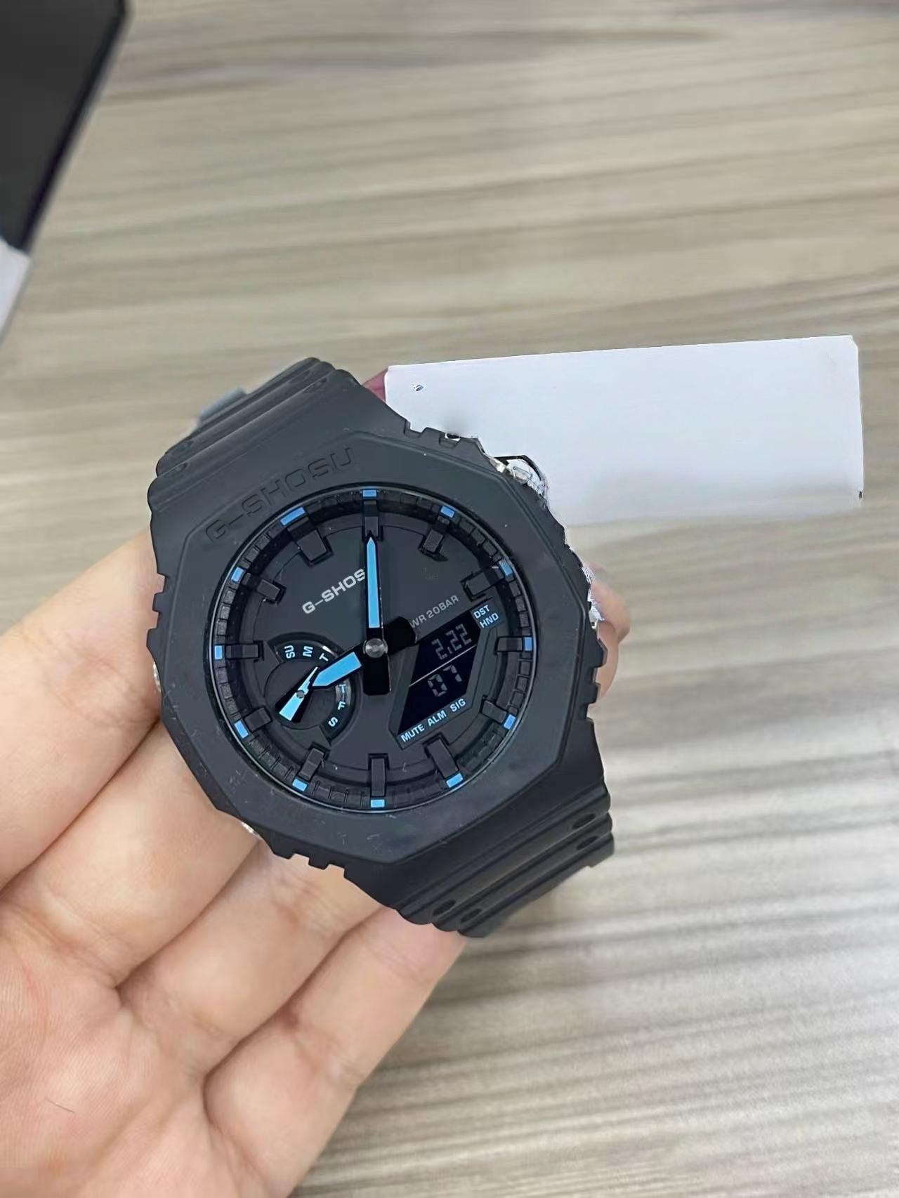 Iced Out Watch Full Function Unisex Sports Digital Electronic Watch Waterproof Large Dial LED Dual Display Oak Series G1063