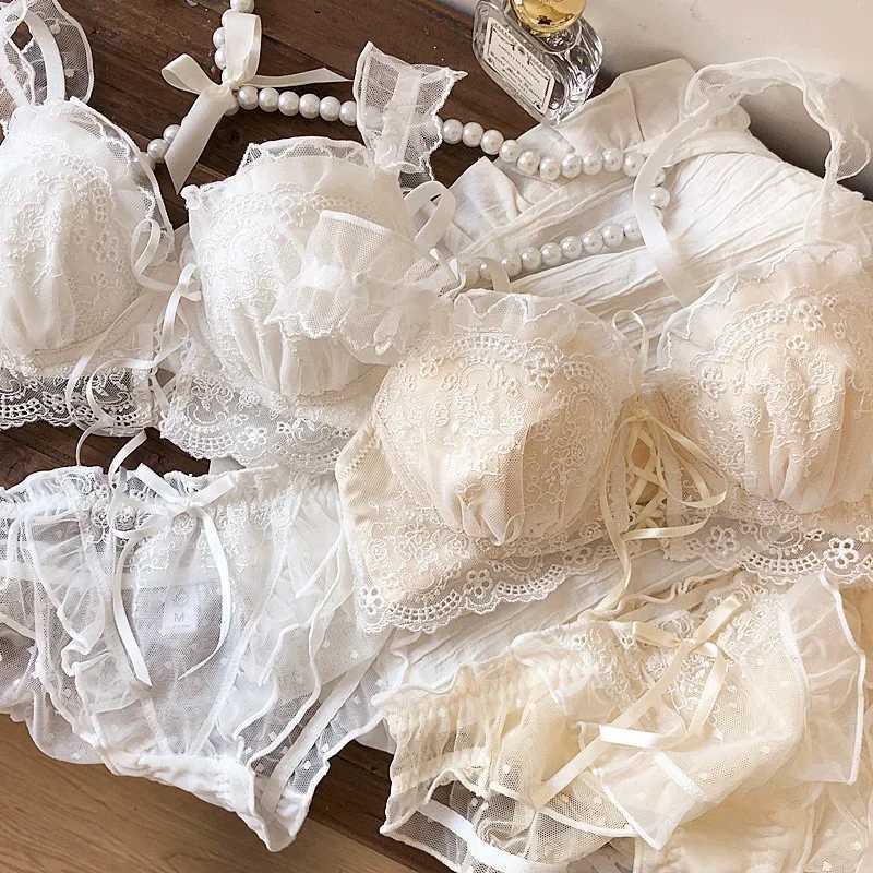 Japanese sweet underwear womens small chest pushup thin underwire adjustable bra set for girls Z260402