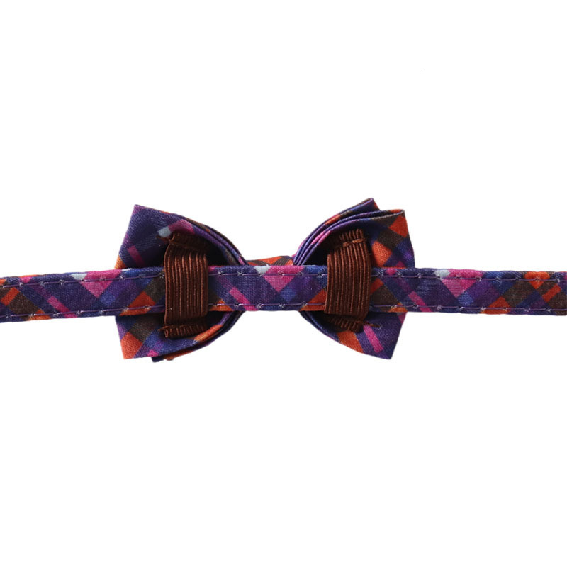 Pet Collar New British Plaid Series Bowknot Triangle Scarf Design For Cats Sunflower Shape