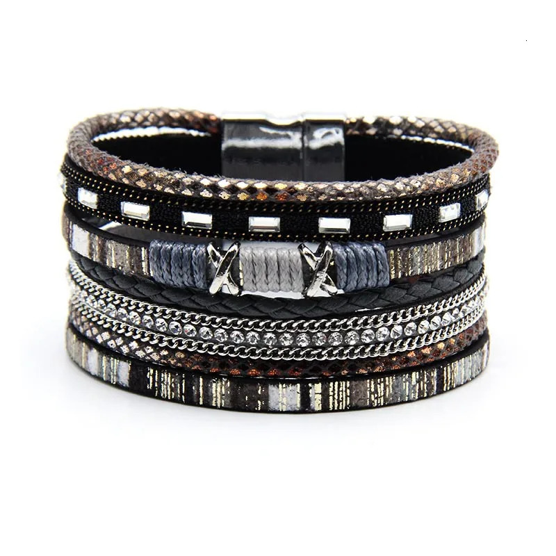 Arrival Jewelry Handmade Braided Rope Ladies Women Bracelet Bohemian Magnetic Clasp Bracelet For Gifts 260318BJ - view 3