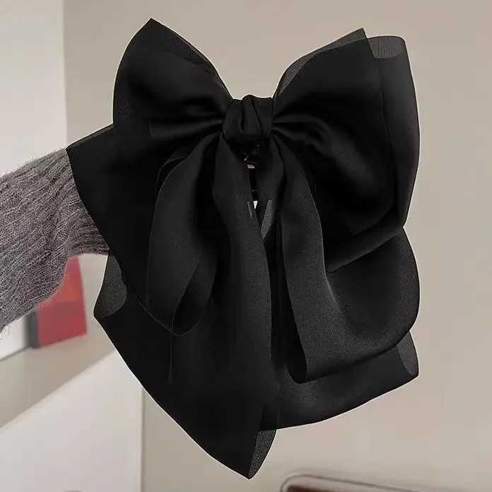 Hot Korean Big Size Bow Hair Clip Claw Clamp Women High Ponytail Barrettes Headwear Girls Women Hair Accessories H260402