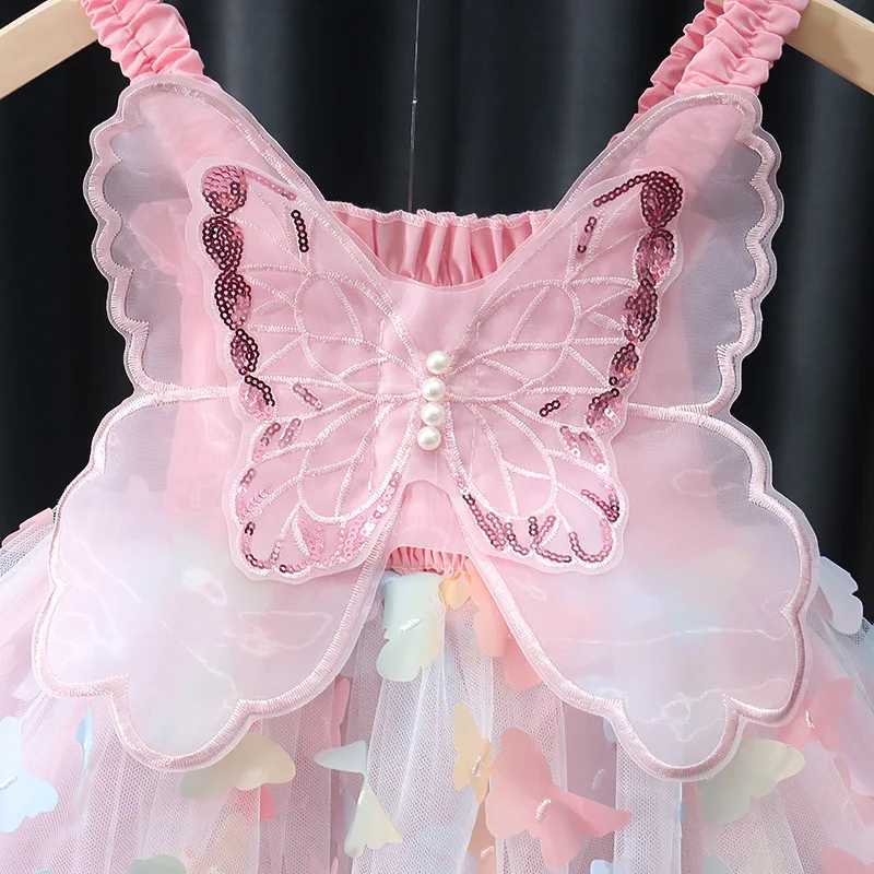 Baby Girl Dress Summer Butterfly Wings Halter Dazzle Style Puffy Girl Kids Dress Cute Gorgeous Baby Girls Princess Dresses H260402