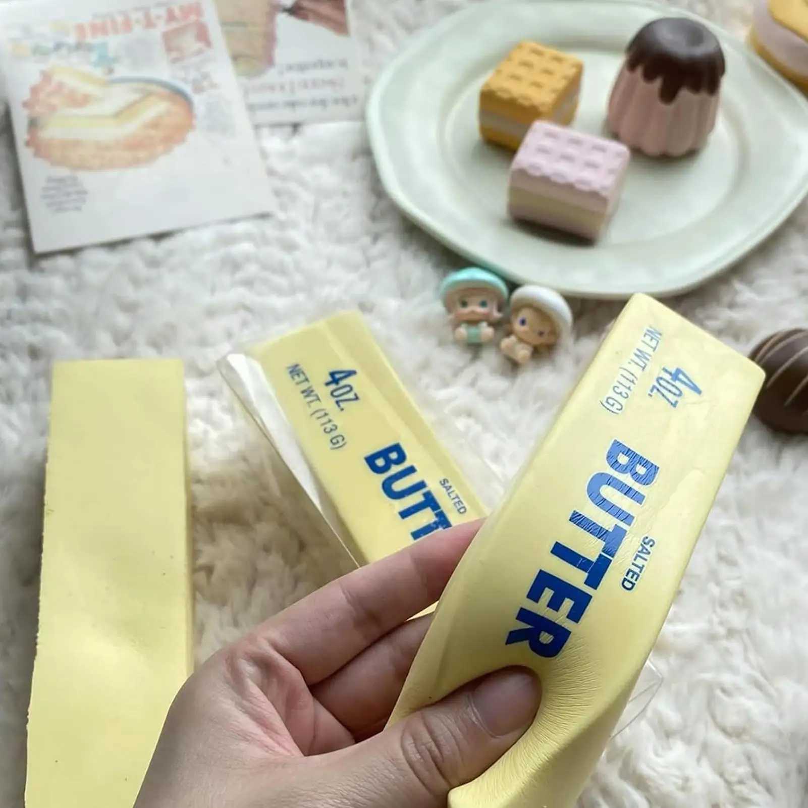 Anti-stress Butter Stick Stress Anxiety Relief Fidget Toys Slow Rising Squishyes Squeeze Elastic Cheese Stick Prank Toys H260402