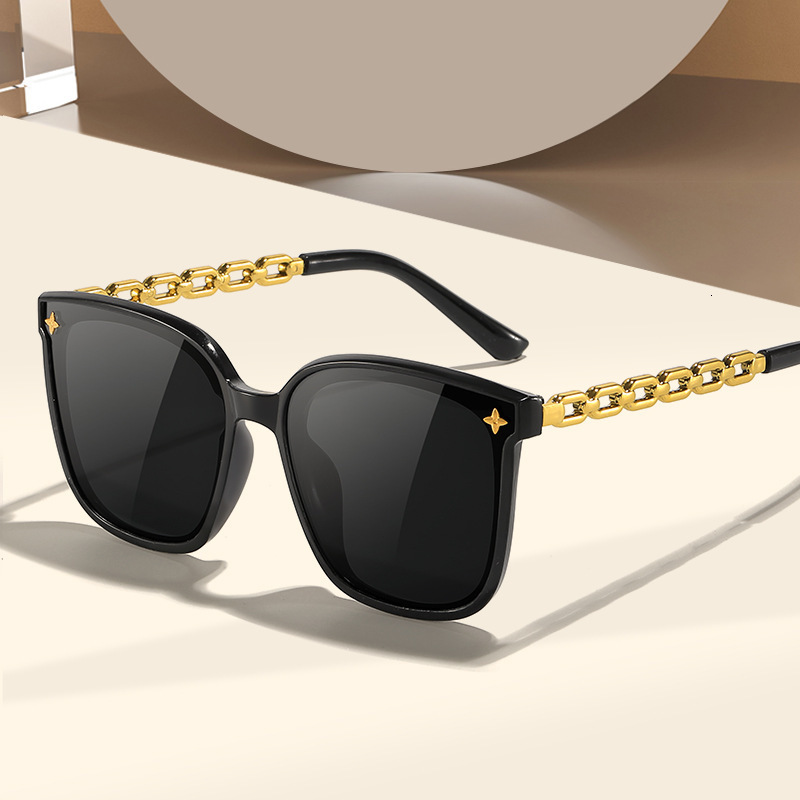 2026 New Designer Luxury Glasses - Fine Chain Style Sunglasses - High-end Sun Protection - Outdoor Sports And Leisure - Large Frame For Face Shaping