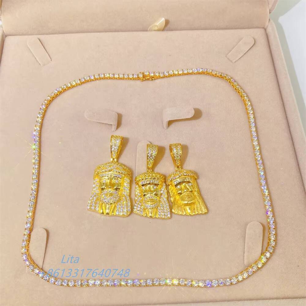 Hot Sale Luxury 18 20 22 24 Men Women Necklace Real Gold 10k 3mm Moissanite Tennis Chain
