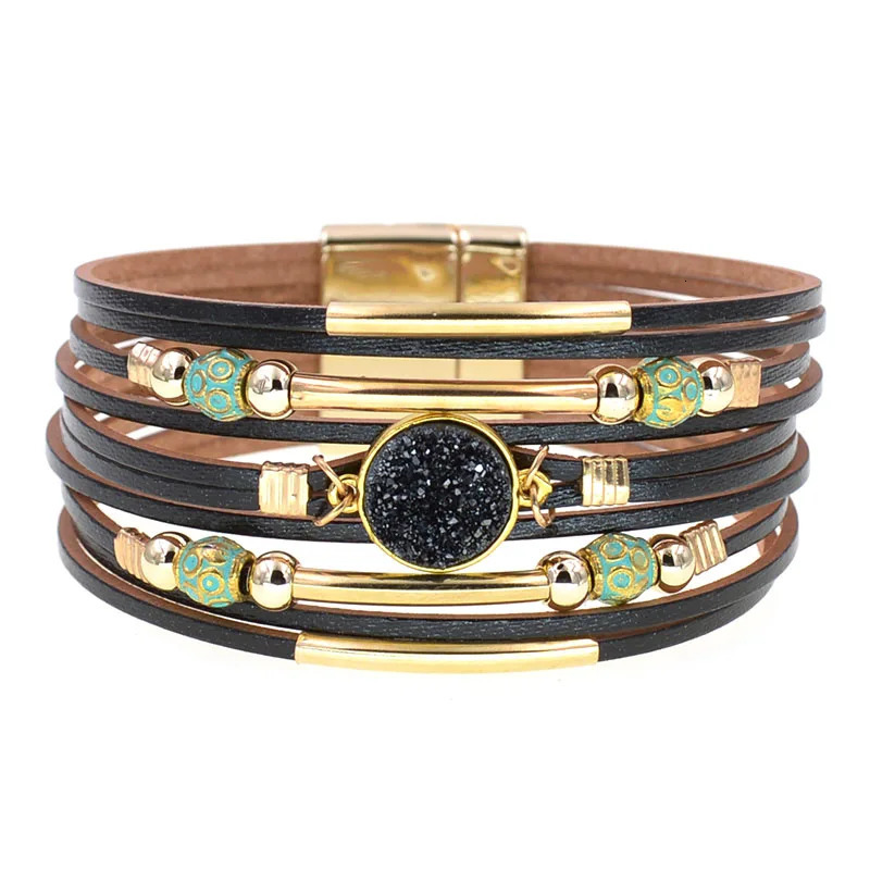 WELLMORE women bracelets bohemia bracelets fashion wrap bracelet leather bracelets for women Female Jewelry wholesale 260318BJ - view 7