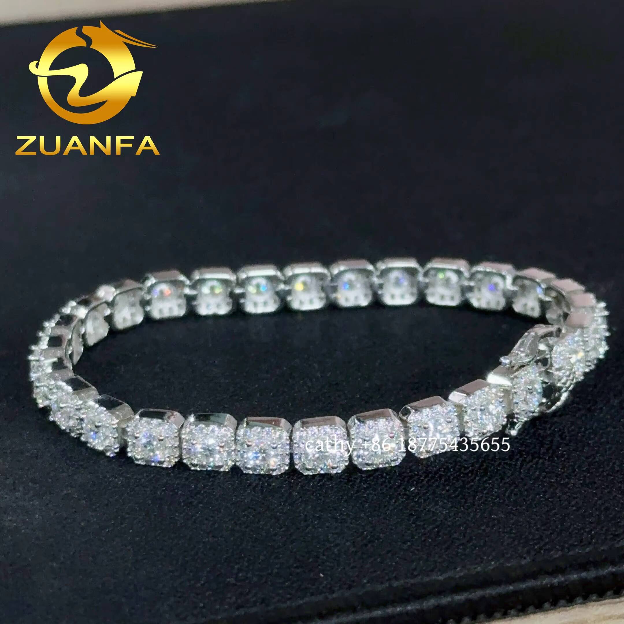Ready Shipping 6mm Pass Diamond Tester Moissanite Hip Hop Bracelet Fashion Cuban Link Bracelet 925 Silver