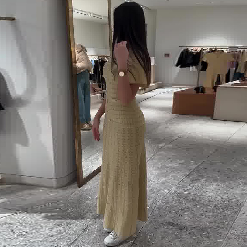 2026 New Fashion Designer Luxury Brand European And American Sexy Women's Fashion Elegant Slim Fit Hollow Short Sleeved Tight Fitting Women'