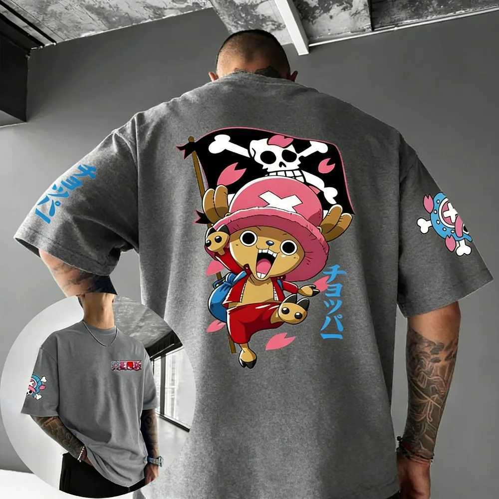 Unisex Cotton T-shirt ONE PIECE Tony Chopper 2026 Summer Harajuku Anime Printed Large Loose Parent Child Short Sleeve C260402