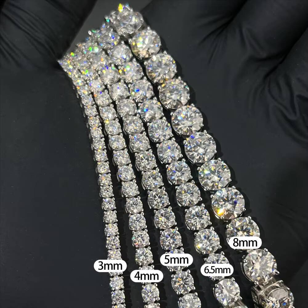 Pass Diamond Tester D Color VVS1 Moissanite Tennis Bracelet 925 Sterling Silver Jewelry Mossanite Fashion Bracelet for Men Women
