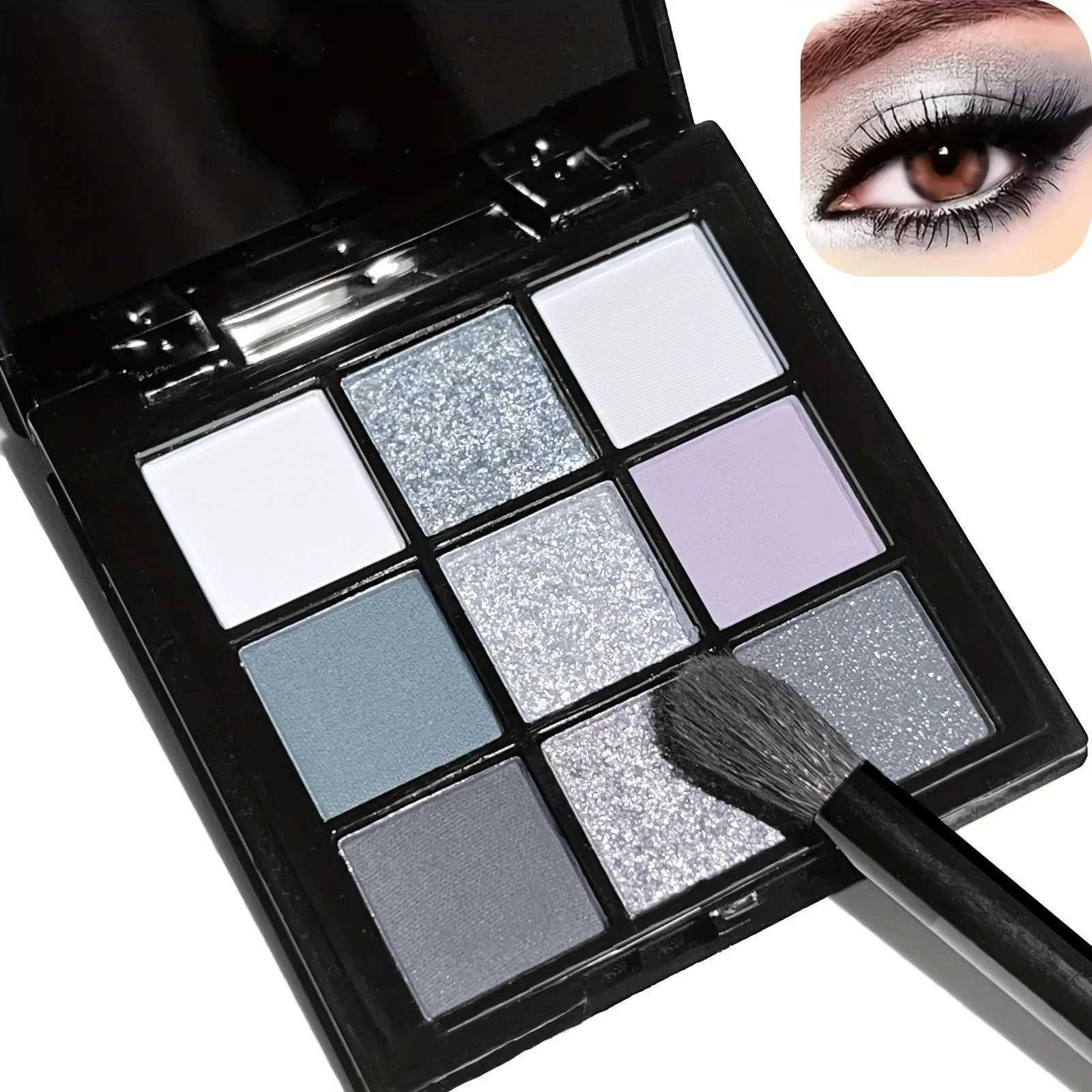 Smoky Eye Shadow Palette 9 Color Black Dark Grey Smokey Makeup Pallet Matte Shimmer Glitter Long-Wearing Waterproof H260402
