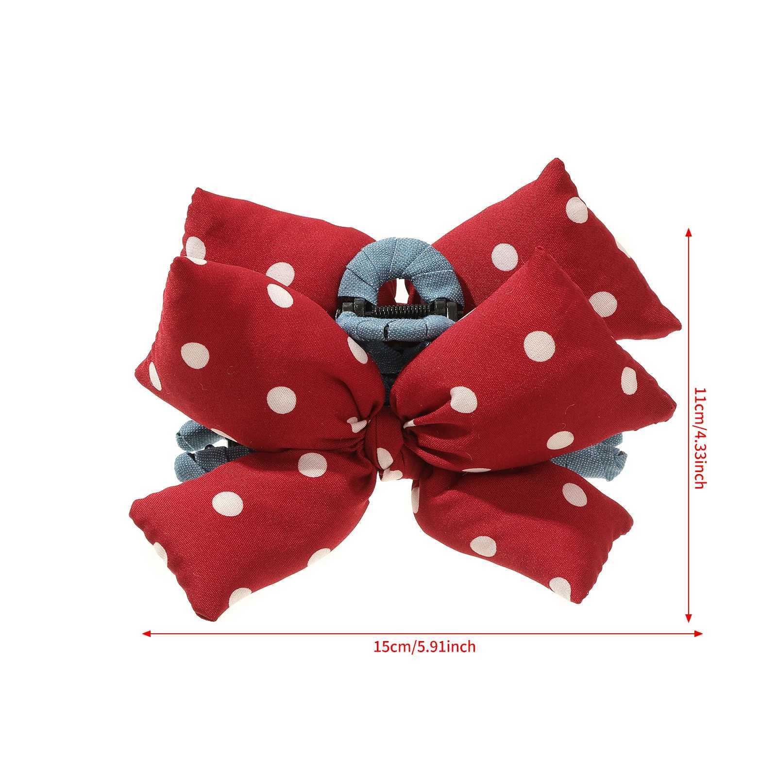 1pc Polka Dot Bow Hair Claw for Women Girls Korean Fashion Hair Clips Party Bowknot Barrettes Crab Hairpins Hair Accessories H260402