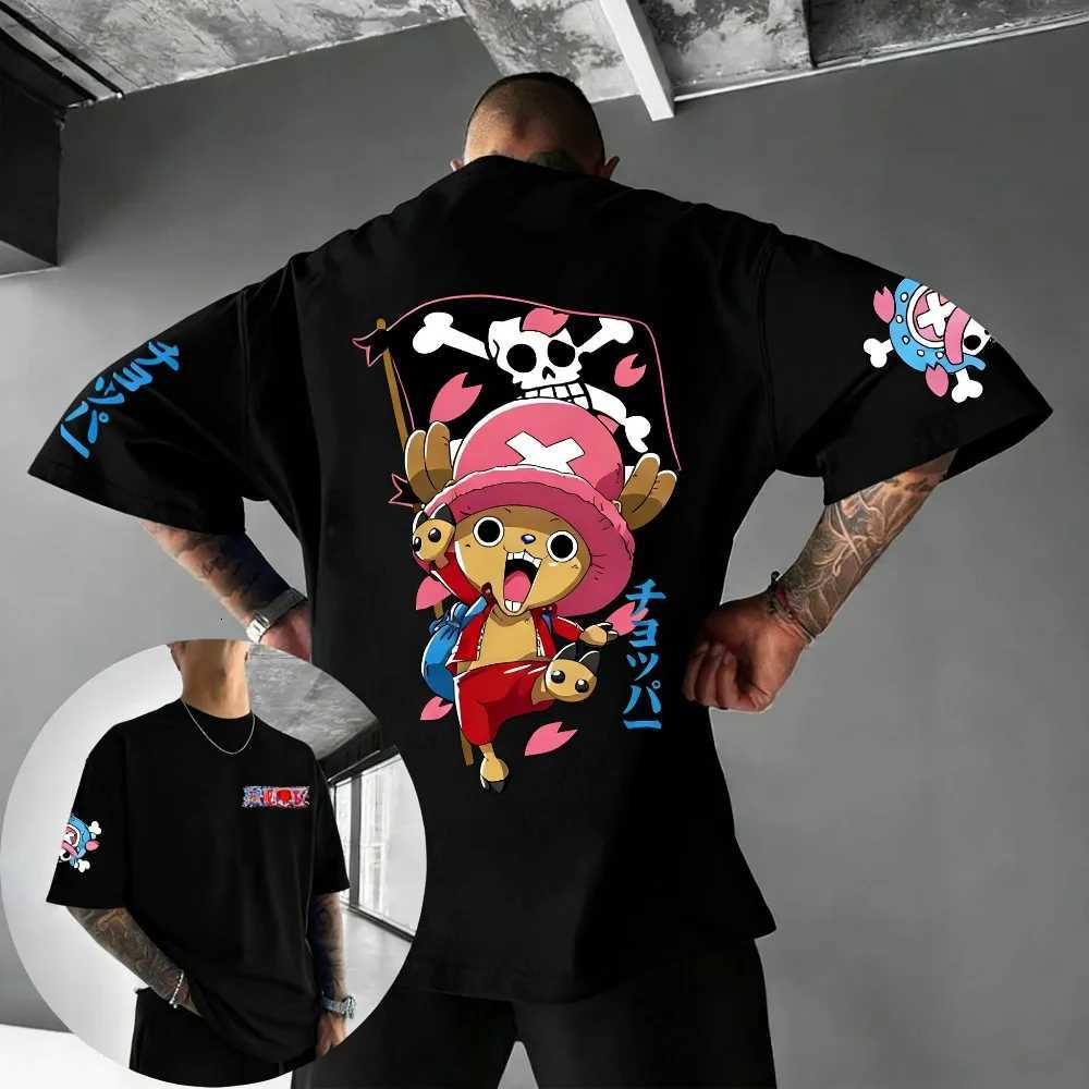 Unisex Cotton T-shirt ONE PIECE Tony Chopper 2026 Summer Harajuku Anime Printed Large Loose Parent Child Short Sleeve C260402