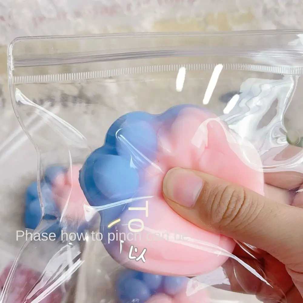 Novelty Kneading Cat Paw Squeeze Silicone Soft Cat Paw Fidget Colorful Handmade Cat Paw Pinch Children H260402