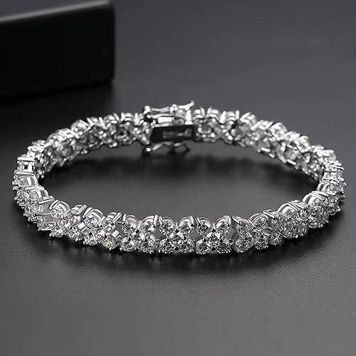 Moissanite Diamond Bracelet 925 Silver Tennis Bracelet Luxury Sparkling Chain Bracelet Elegant Jewelry Gift for Women Men