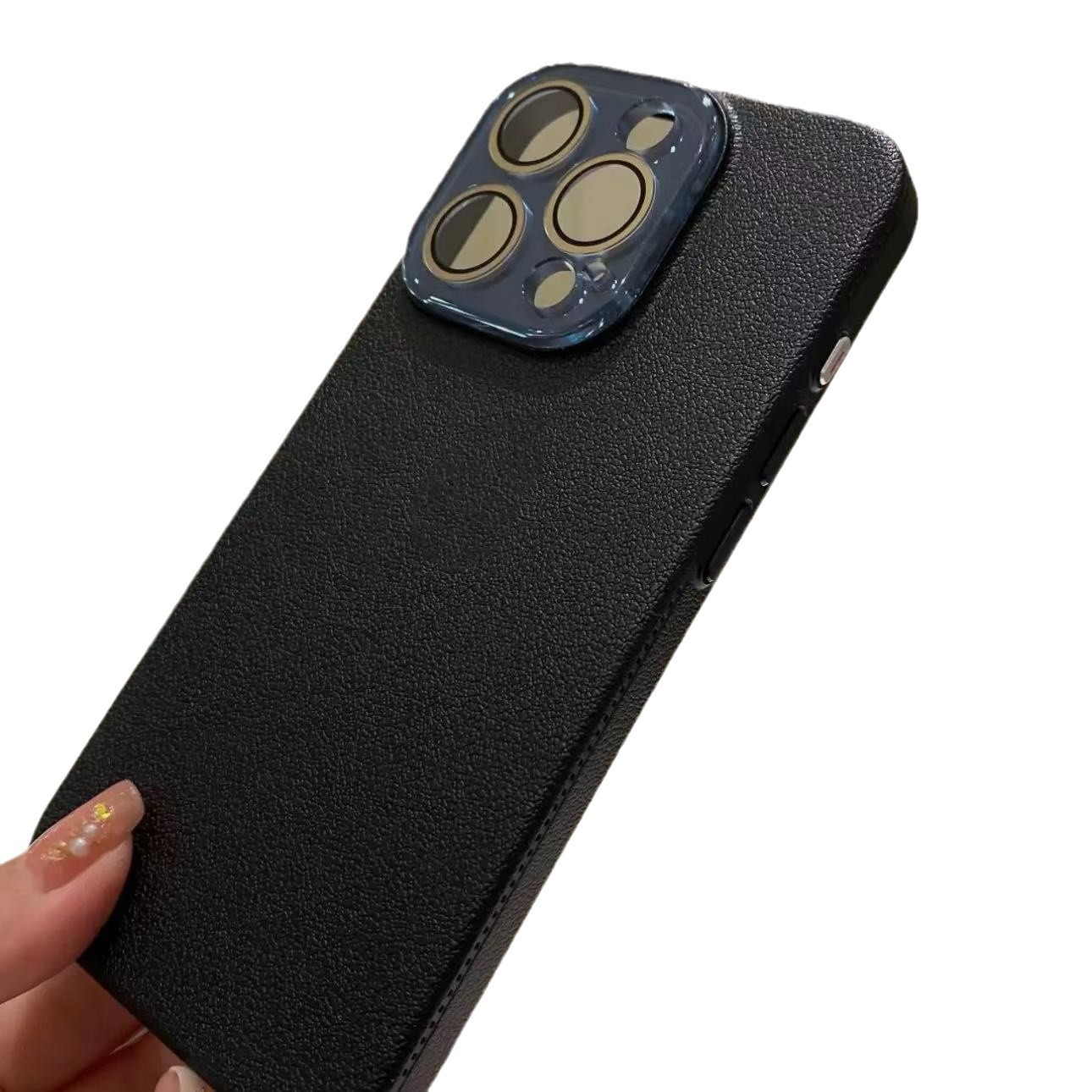 Premium Litchi Texture Case with Lens Protector for iPhone, New Women's Style