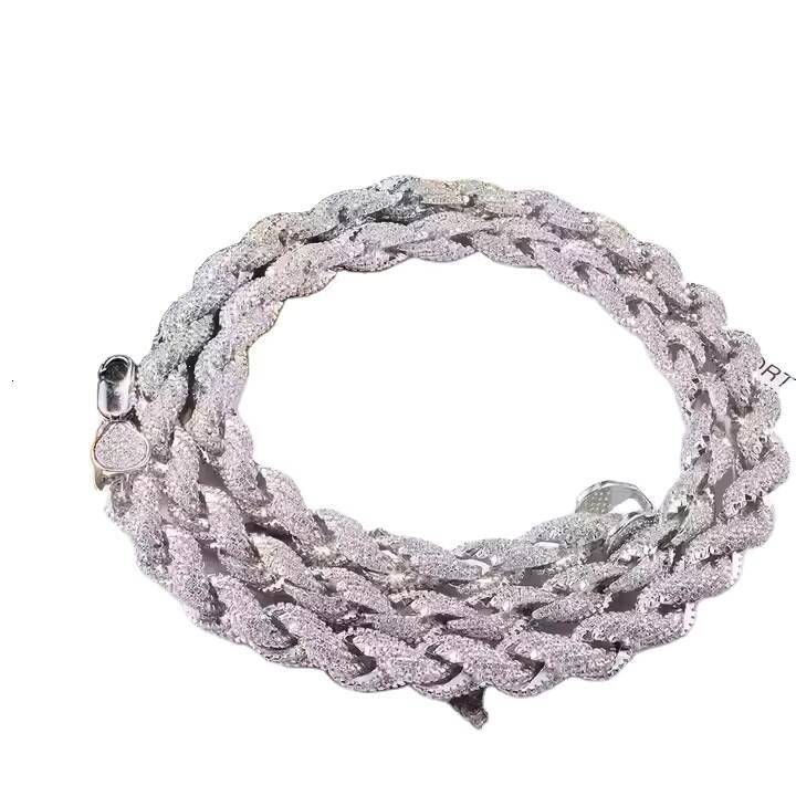 Hip Hop Custom Necklace Jewelry VVS Moissanite Necklace 925 Sterling Sliver Iced Out Cuban Link Chain Necklace Bracelet