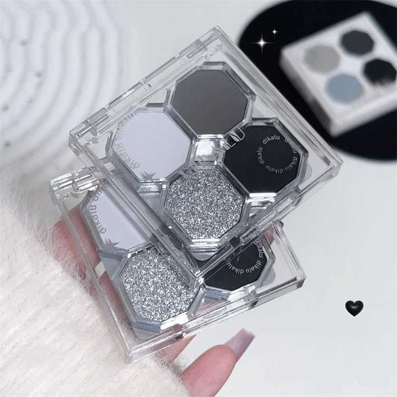 Black Light Star 4-color Eye Shadow Plate Smoky Makeup Dark Black Dark Cement Plate Cross-border Brightening Makeup Cosmetics H260402