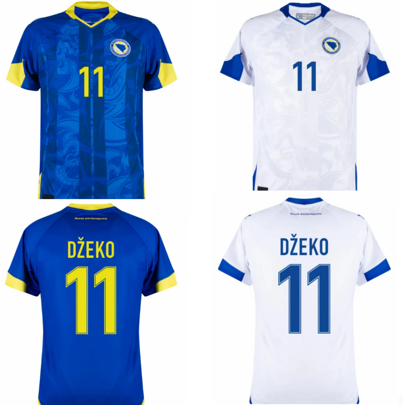 2026 Bosnia and Herzegovina Dzeko Soccer Jerseys 26 27 Home Away Men Players Fans Football uniforms Shirts top quality