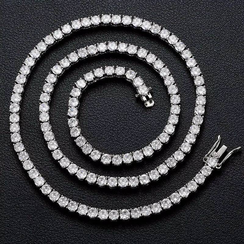 Wholesale Lab Grown Diamond Jewelry 14K/18K Solid Gold Lab Grown Diamond Tennis Chain Necklace