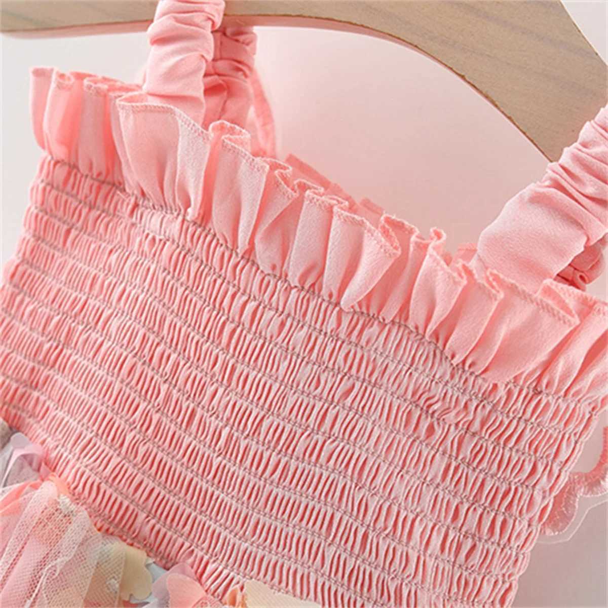 Baby Girl Party Princess Dress Summer Toddler 3d Fairy Butterfly Wings Hanging Strap Mesh Cute Fashion Dress H260402