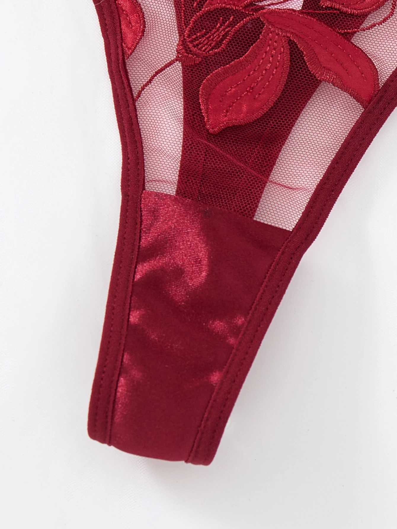 Transparent Floral Two Pieces Exquisite Lace Lingerie Set Ultrathin Bra Briefs Set Solid Exotic Lingerie For Ladies 23171A Z260402