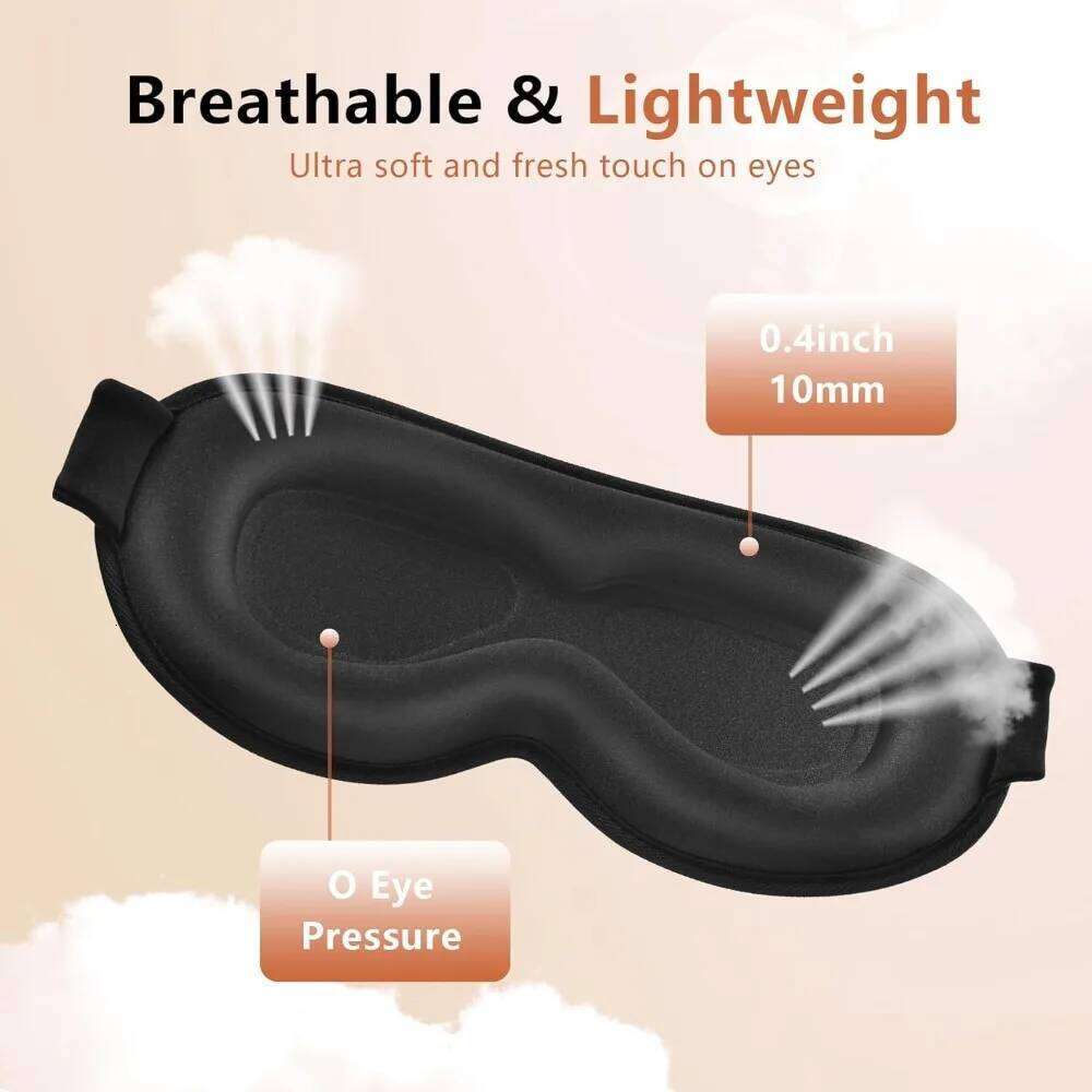 3D Contoured Eye Mask with Zero Pressure, 100% blackout,Eye mask Sleep,Suitable for offices, napping, travel, and relaxation 26W0402