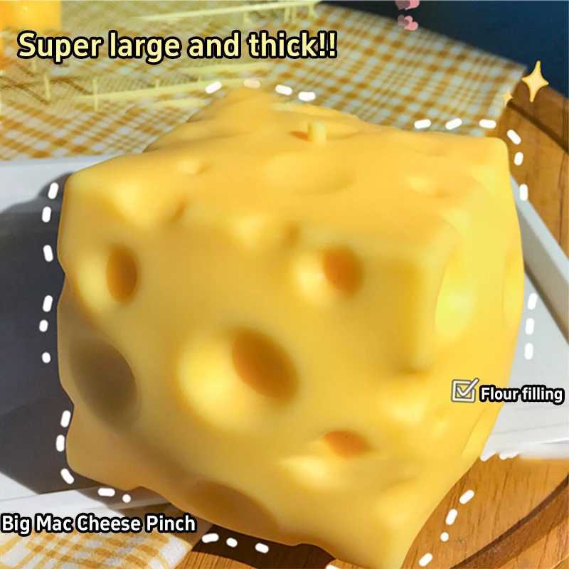 2027Jumbo Cheese Cube Stress Ball Shapeable Squeeze Decor Non-Bounce ASMR Sensory Anti-Stress Relief Gadget Gifts 6/7/10/12CM H260402