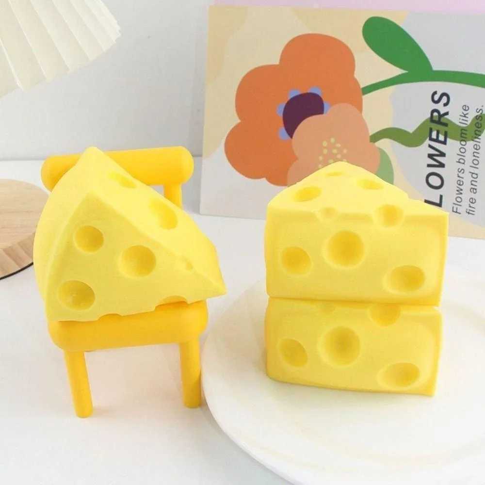 Squeeze Toy Simulation Cheese Squeeze Toys Sticky Soft Decompressing Pinching Cheese Cute Slow Rebound Relief Relax Toys H260402