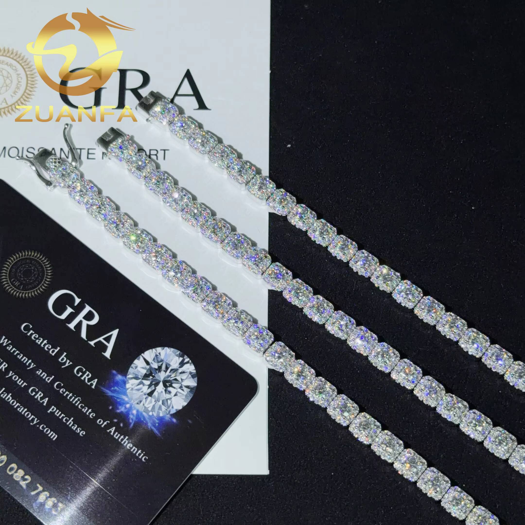 Ready Shipping 6mm Pass Diamond Tester Moissanite Hip Hop Bracelet Fashion Cuban Link Bracelet 925 Silver