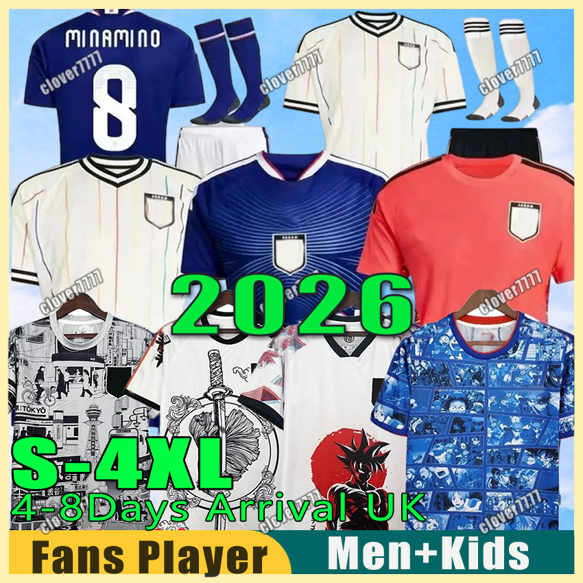 japan jersey 2026 World Cup Soccer Jerseys 26 27 japan jersey Cartoon ISAGI japan ATOM TSUBASA MINAMINO ASANO DOAN KUBO ITO Kids Kit Set japan Football Shirt Uniform