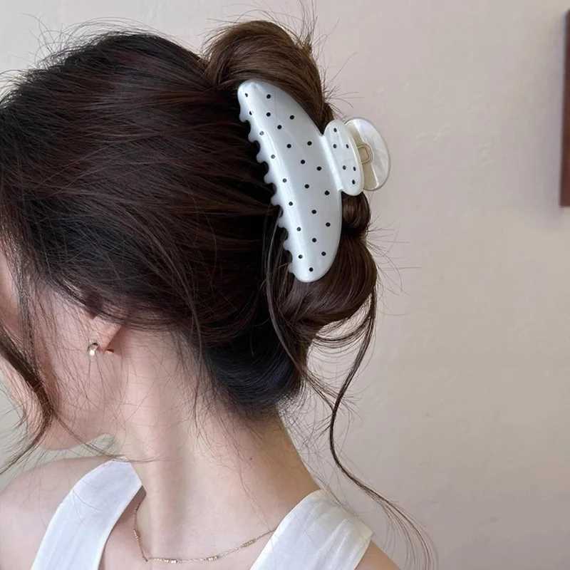 Polka Dot Versatile Hair Clip Feminine Hair Shark Clip Fashion Sweet Hair Accessories H260402