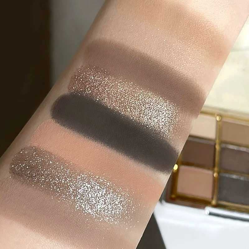 9 Colors Eyeshadow Palette Earth-toned Pearl Matte Shimmer Eye Shadow Shiny Sequins Eye Contouring Pigments Metallic Eyes Makeup H260402
